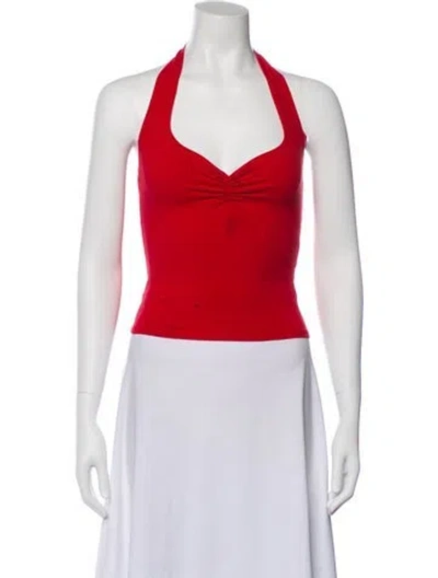 Pre-owned Gil Rodriguez Halterneck Sleeveless Crop Top In Red