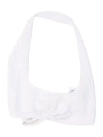 Pre-owned Gil Rodriguez Halterneck Sleeveless Sports Bra In White
