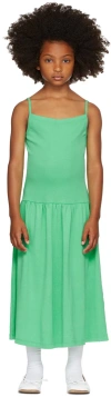 Gil Rodriguez Kids Green Lapointe Dropwaist Midi Dress In Jade