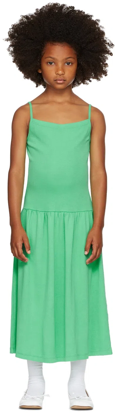 Gil Rodriguez Kids Green Lapointe Dropwaist Midi Dress In Jade