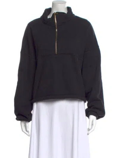 Pre-owned Gil Rodriguez Mock Neck Long Sleeve Sweatshirt In Black