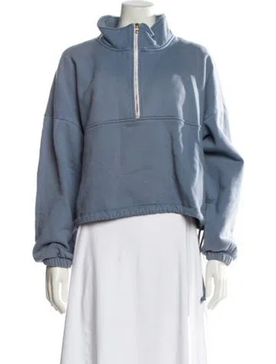 Pre-owned Gil Rodriguez Mock Neck Long Sleeve Sweatshirt In Blue