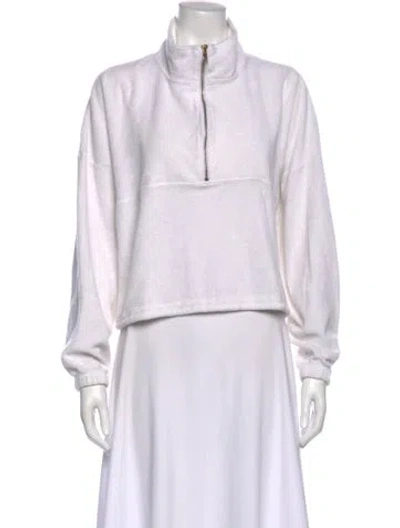 Pre-owned Gil Rodriguez Mock Neck Long Sleeve Sweatshirt In White