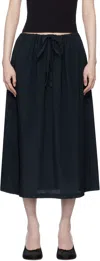 Gil Rodriguez Navy & Black Laila Midi Skirt In Navy/black