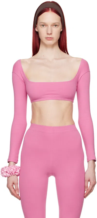 Gil Rodriguez Pink 'el Tigre Chiquito' Long Sleeve T-shirt In Pitaya