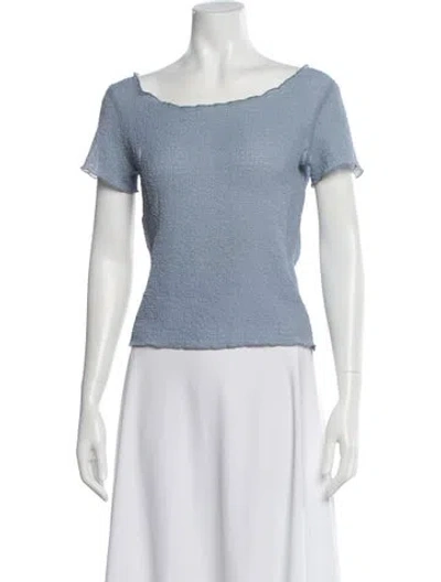 Pre-owned Gil Rodriguez Scoop Neck Short Sleeve Top In Blue