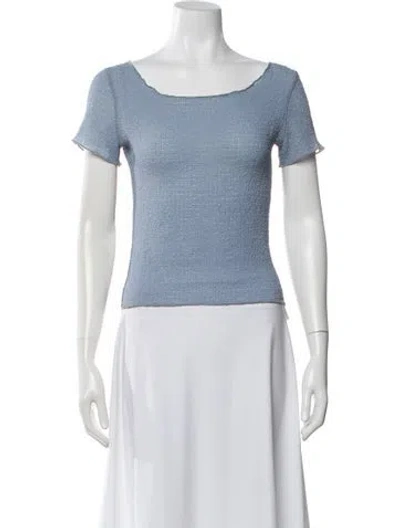 Pre-owned Gil Rodriguez Scoop Neck Short Sleeve Top In Blue