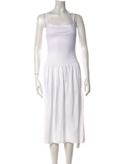 Pre-owned Gil Rodriguez Square Neckline Long Dress In Grey