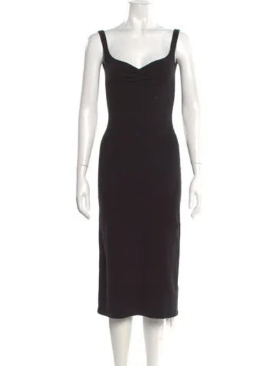 Pre-owned Gil Rodriguez Square Neckline Midi Length Dress In Black