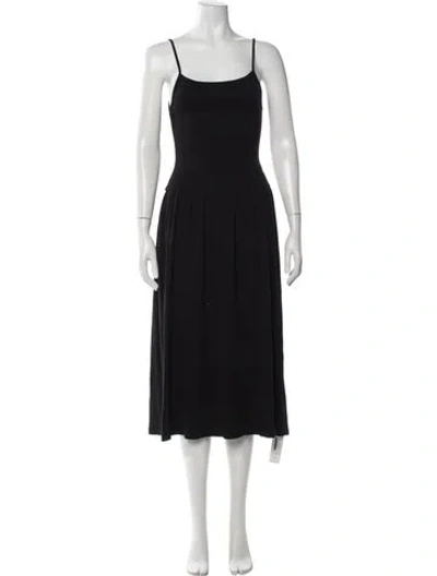 Pre-owned Gil Rodriguez Square Neckline Midi Length Dress In Black