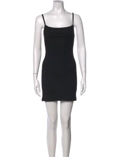 Pre-owned Gil Rodriguez Square Neckline Mini Dress In Black