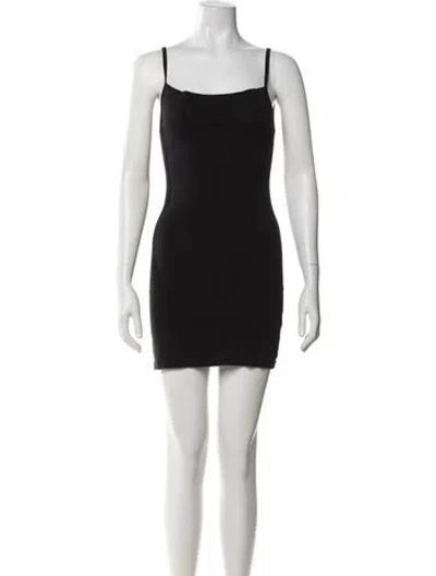 Pre-owned Gil Rodriguez Square Neckline Mini Dress In Black
