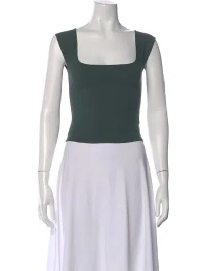 Pre-owned Gil Rodriguez Square Neckline Short Sleeve Crop Top In Black