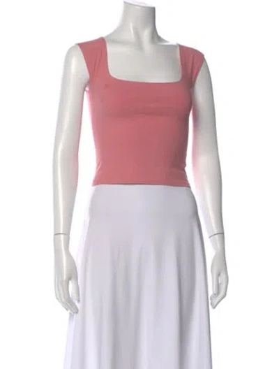 Pre-owned Gil Rodriguez Square Neckline Short Sleeve Crop Top In Brown
