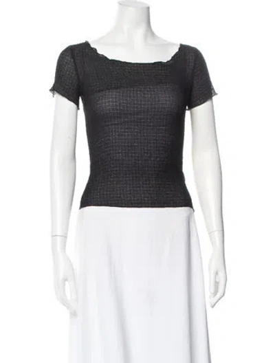 Pre-owned Gil Rodriguez Square Neckline Short Sleeve Top In Grey