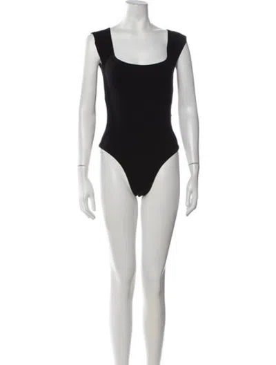 Pre-owned Gil Rodriguez Square Neckline Sleeveless Bodysuit In Black