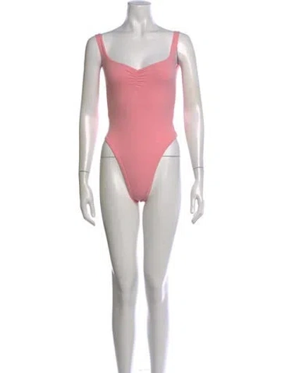 Pre-owned Gil Rodriguez Square Neckline Sleeveless Bodysuit In Pink