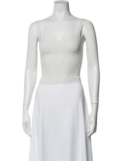 Pre-owned Gil Rodriguez Square Neckline Sleeveless Crop Top In Gray