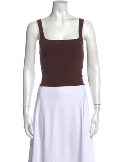 Pre-owned Gil Rodriguez Square Neckline Sleeveless Crop Top In Gray