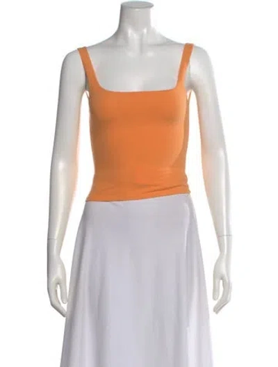 Pre-owned Gil Rodriguez Square Neckline Sleeveless Crop Top In Orange