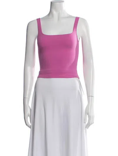 Pre-owned Gil Rodriguez Square Neckline Sleeveless Crop Top In Pink