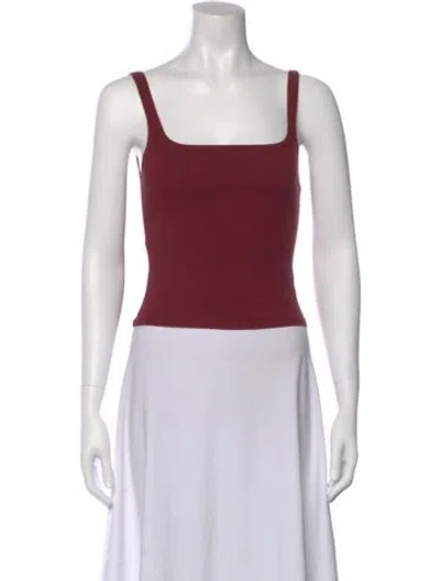 Pre-owned Gil Rodriguez Square Neckline Sleeveless Crop Top In Red