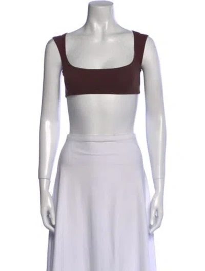 Pre-owned Gil Rodriguez Square Neckline Sleeveless Crop Top In White