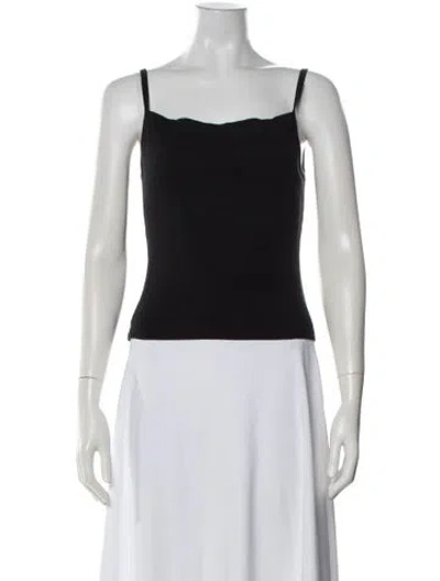 Pre-owned Gil Rodriguez Square Neckline Sleeveless Top In Black
