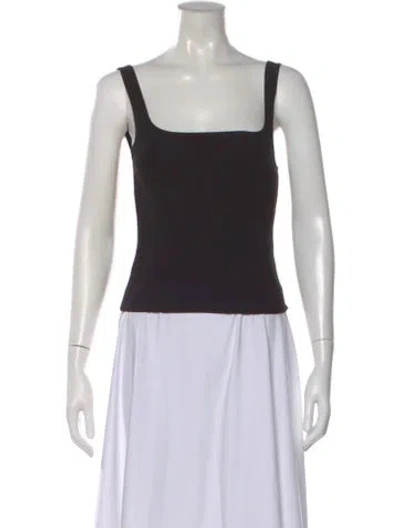 Pre-owned Gil Rodriguez Square Neckline Sleeveless Top In Black