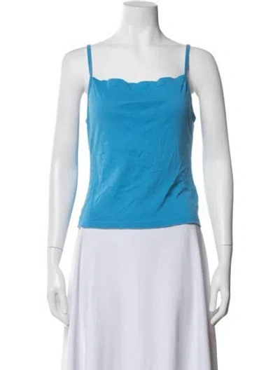Pre-owned Gil Rodriguez Square Neckline Sleeveless Top In Blue