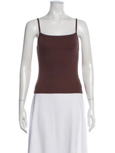 Pre-owned Gil Rodriguez Square Neckline Sleeveless Top In Brown