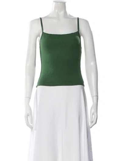Pre-owned Gil Rodriguez Square Neckline Sleeveless Top In Green
