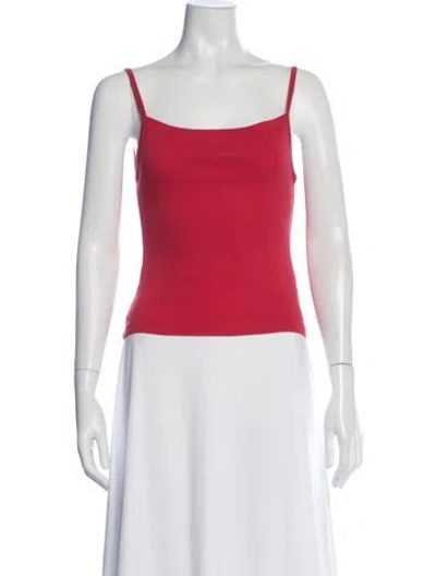 Pre-owned Gil Rodriguez Square Neckline Sleeveless Top In Red