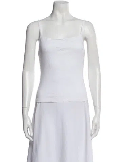 Pre-owned Gil Rodriguez Square Neckline Sleeveless Top In White