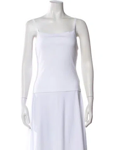 Pre-owned Gil Rodriguez Square Neckline Sleeveless Top In White