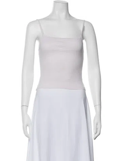 Pre-owned Gil Rodriguez Square Neckline Sleeveless Top In White