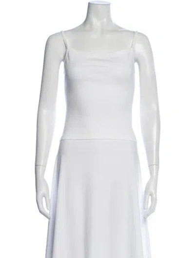 Pre-owned Gil Rodriguez Square Neckline Sleeveless Top In White