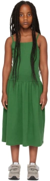 Gil Rodriguez Ssense Exclusive Kids Green Lapointe Dropwaist Dress In Emerald