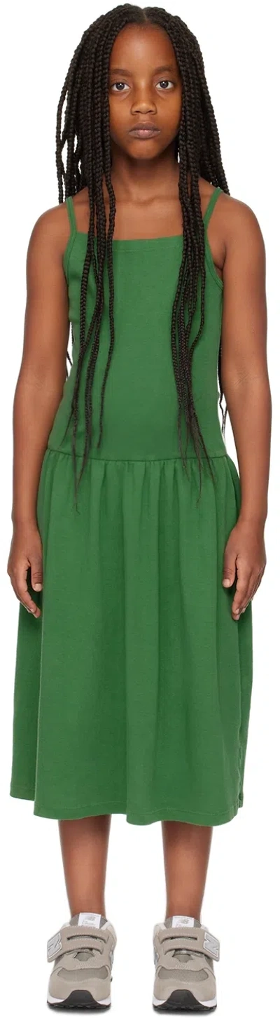 Gil Rodriguez Ssense Exclusive Kids Green Lapointe Dropwaist Dress In Emerald