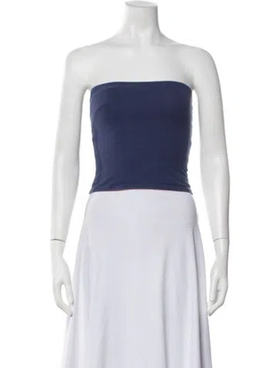 Pre-owned Gil Rodriguez Strapless Crop Top In Blue