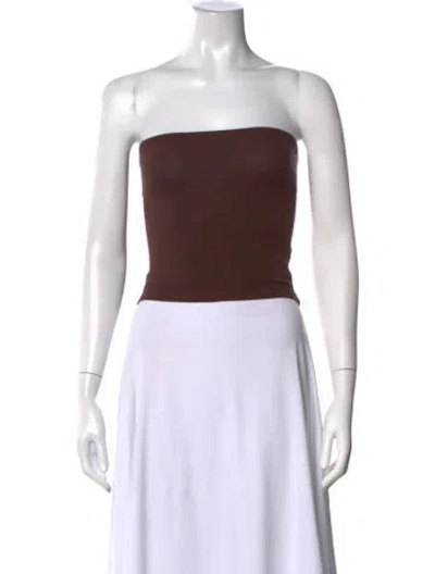 Pre-owned Gil Rodriguez Strapless Crop Top W/ Tags In Brown