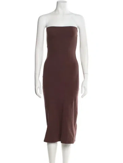 Pre-owned Gil Rodriguez Strapless Long Dress In Brown