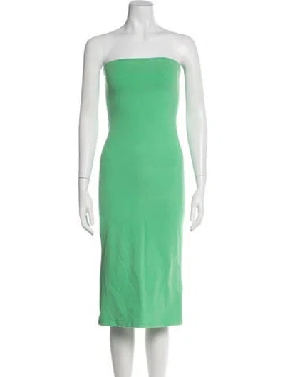 Pre-owned Gil Rodriguez Strapless Midi Length Dress In Green
