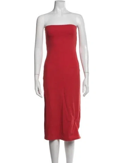 Pre-owned Gil Rodriguez Strapless Midi Length Dress W/ Tags In Red