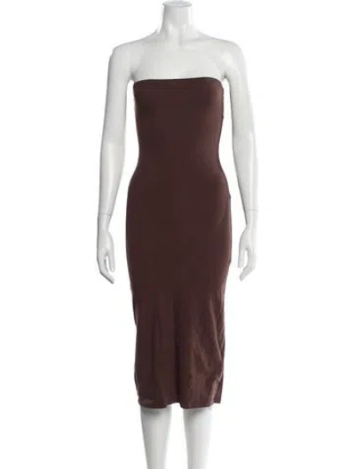 Pre-owned Gil Rodriguez Strapless Mini Dress In Brown