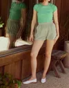Gil Rodriguez Terry Port Short In Sage In Multi