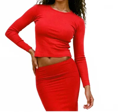 Gil Rodriguez Turtleneck Long Sleeve Bellevue Tee In Tomate In Red