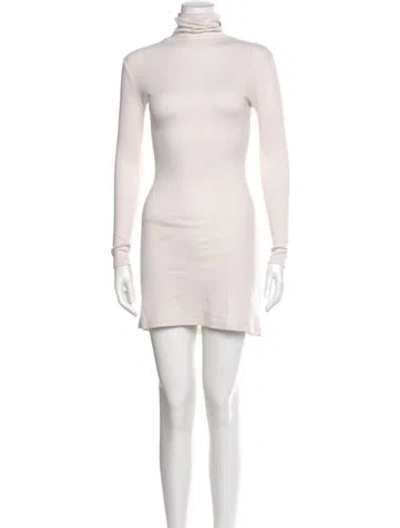 Pre-owned Gil Rodriguez Turtleneck Mini Dress In Neutral