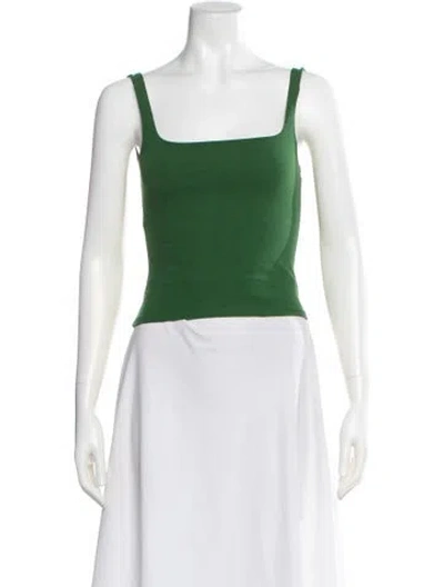 Pre-owned Gil Rodriguez Vintage Square Neckline Crop Top In Green