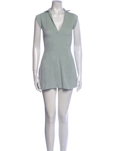 Pre-owned Gil Rodriguez V-neck Mini Dress In Blue